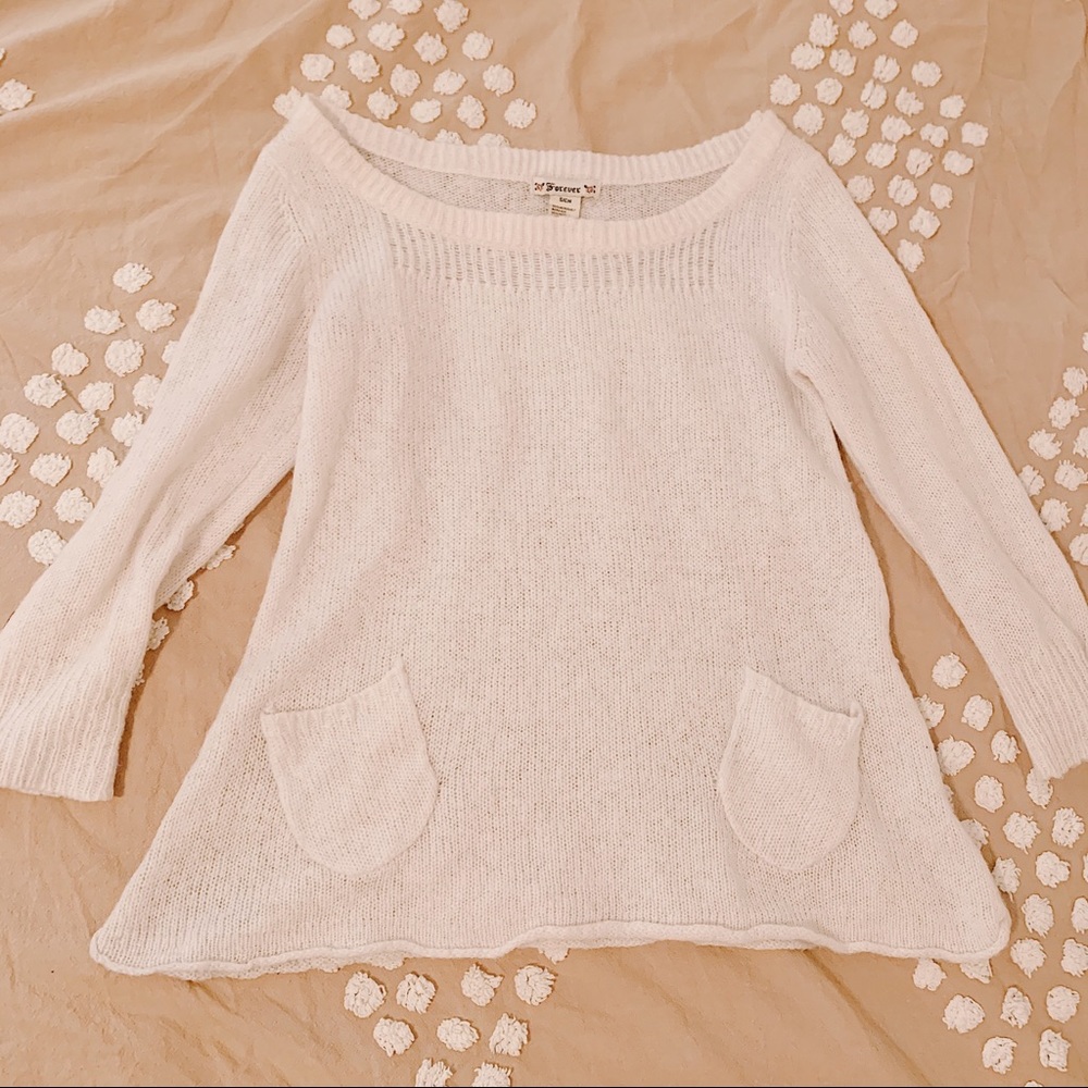 F21 Cream Sweater